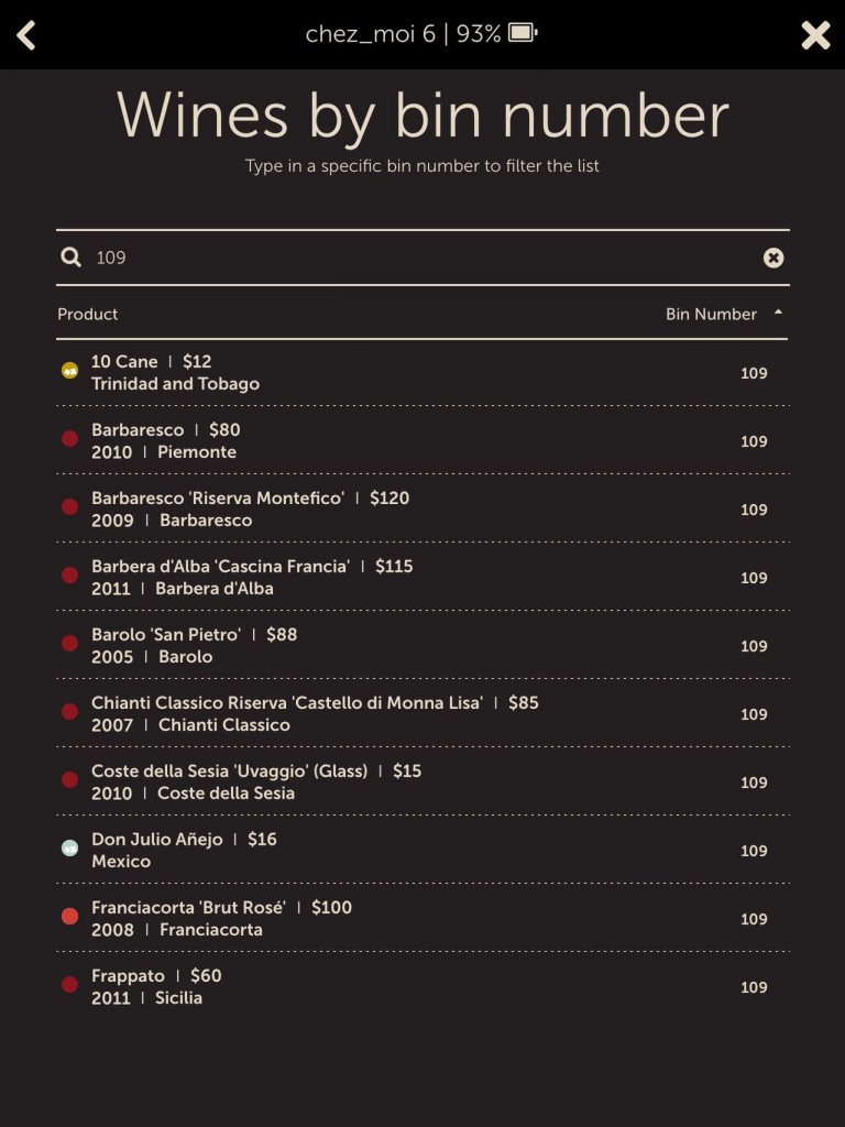 Release Note List Wines by Bin Number InVine
